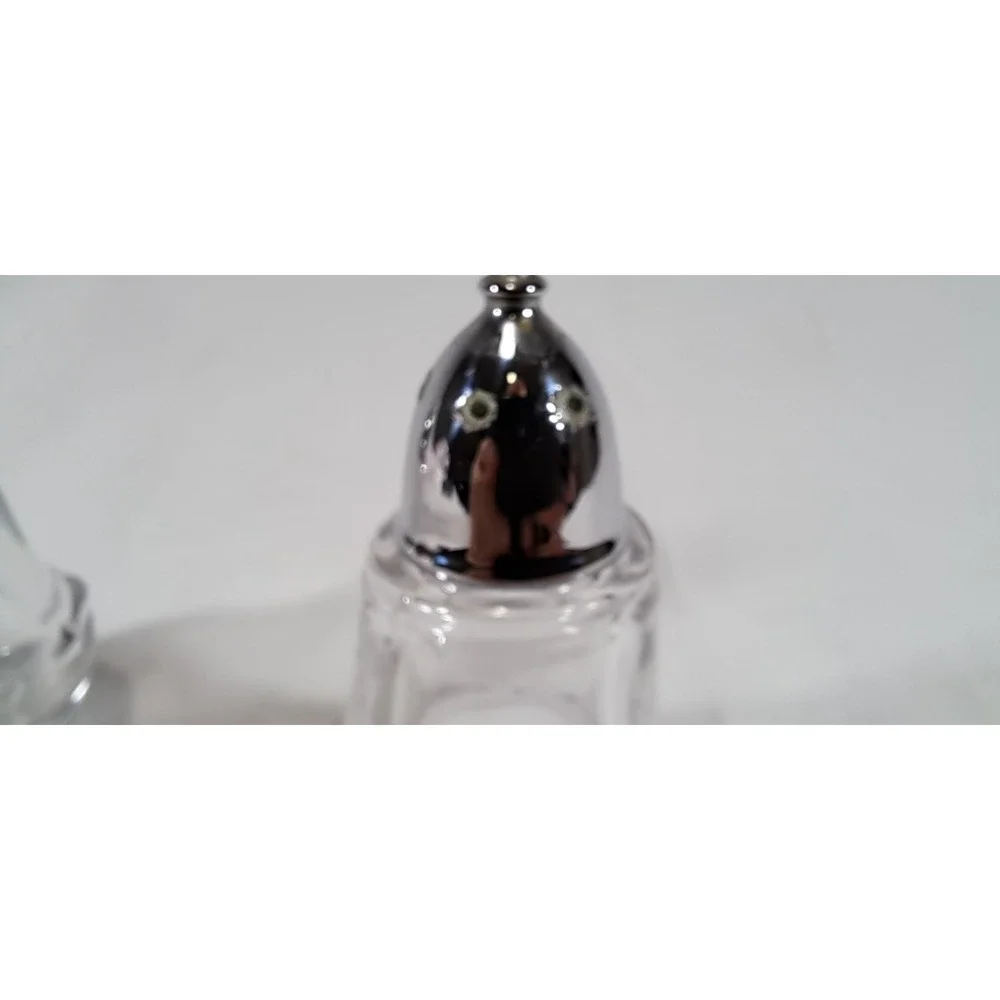 Vintage FOSTORIA Salt & Pepper Shaker Set Century With Metal Lids - Circa 1950s